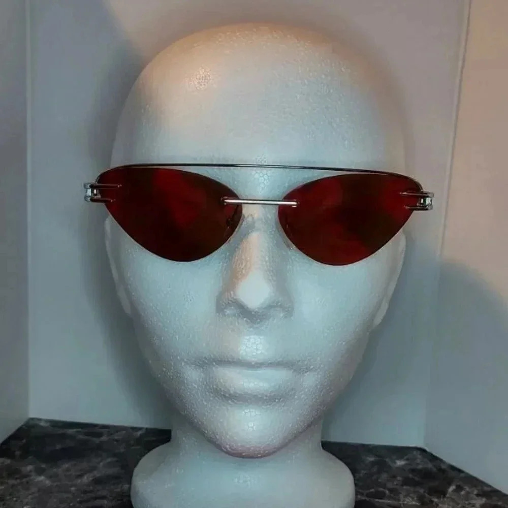 Adam Selman X Le Specs | The Coupe Cat-Eye Red and  Silver Sunglasses - NWT